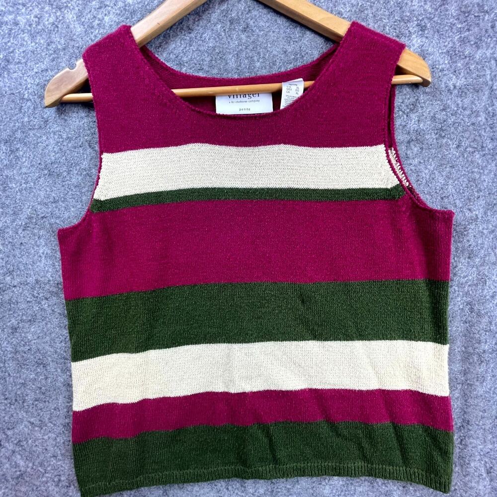 Vintage Villager Liz Claiborne Sweater Vest Womens XL 90s Preppy Indie Sleaze